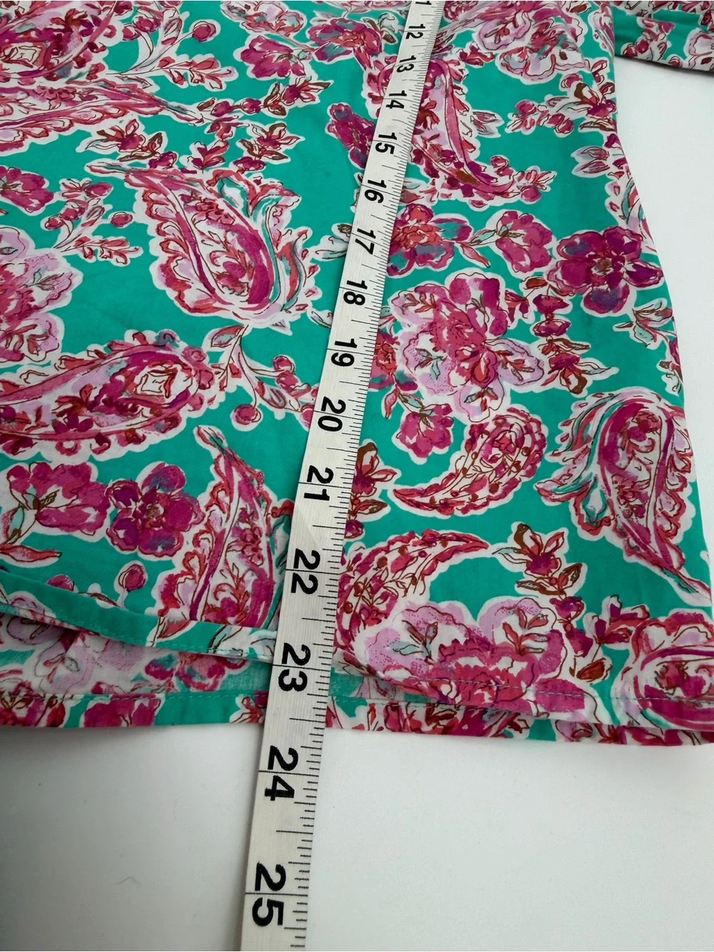 J.Crew Green Pink Paisley Popover Top 🌸 Size M